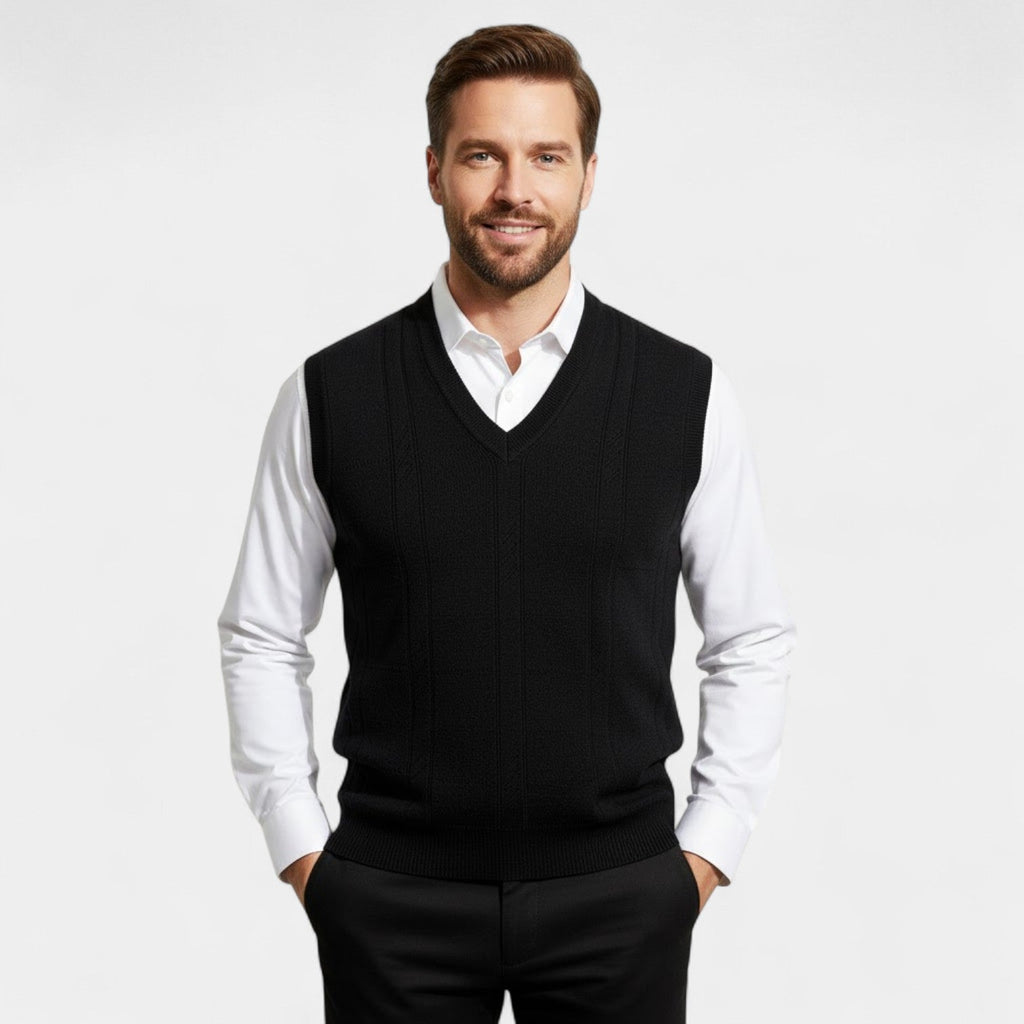 Riche | Men's Sleeveless Knit Vest – Refined V-Neck