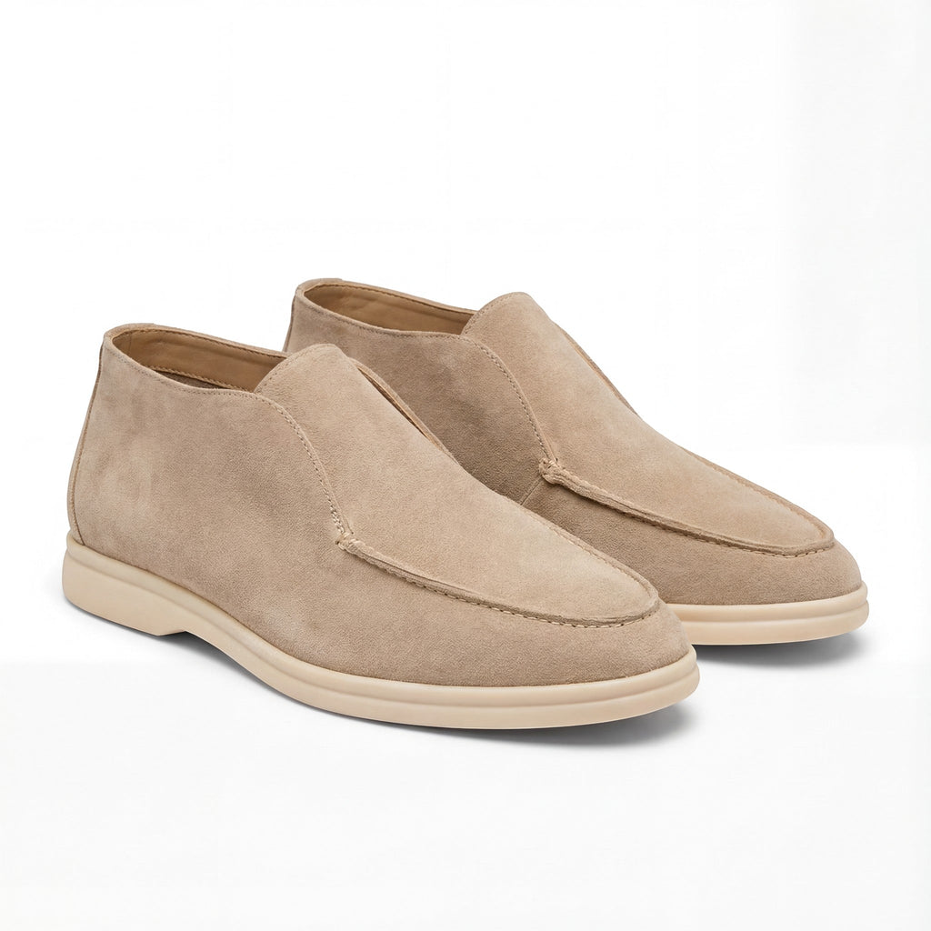 Men's high suede loafers – minimalist retro slip-on