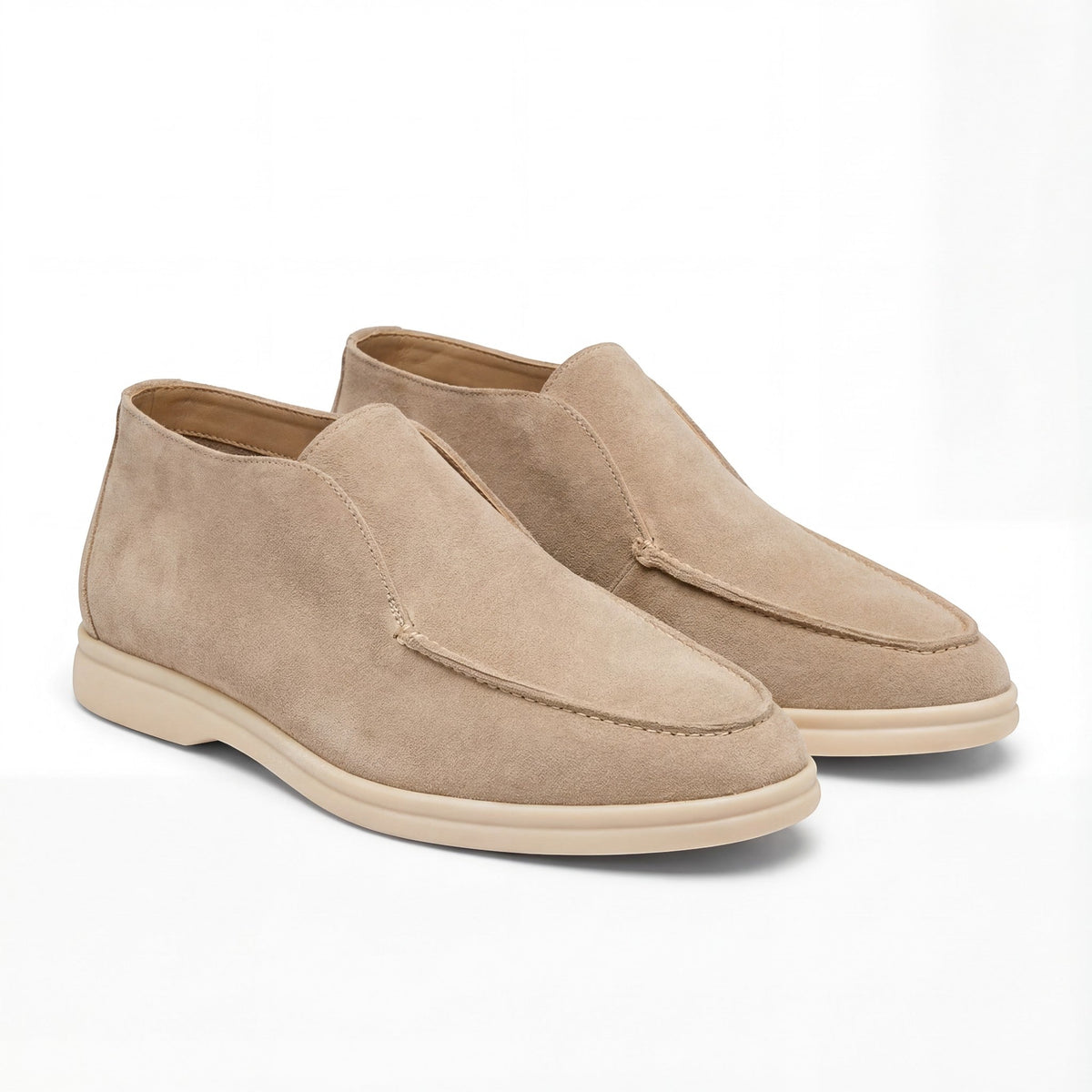 Men's high suede loafers – minimalist retro slip-on
