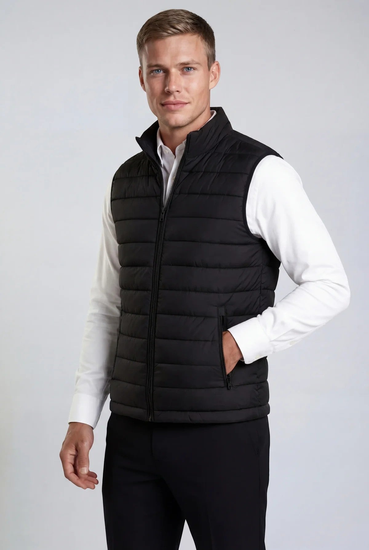 Men's Quilted Puffer Gilet – Lightweight Padded Zip Fastening