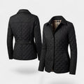 Women's Quilted Padded Cotton Lapel Jacket – Structured Slim Fit