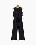 Women's Cotton Vest and Wide-Leg Pants Set – Structured Fit
