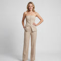 Calder Mayne | Strapless Tailored Two-Piece Set with Straight Pants for Women