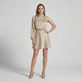 Women's Asymmetrical Satin Dress – Asymmetrical Cut