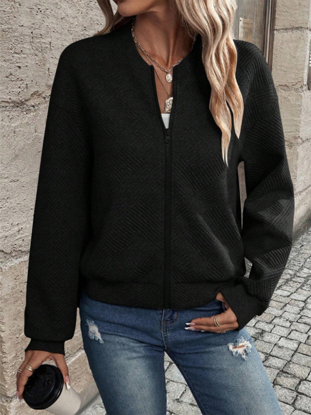 Women's Knitwear Cardigan – Long Sleeves & Modern Zip