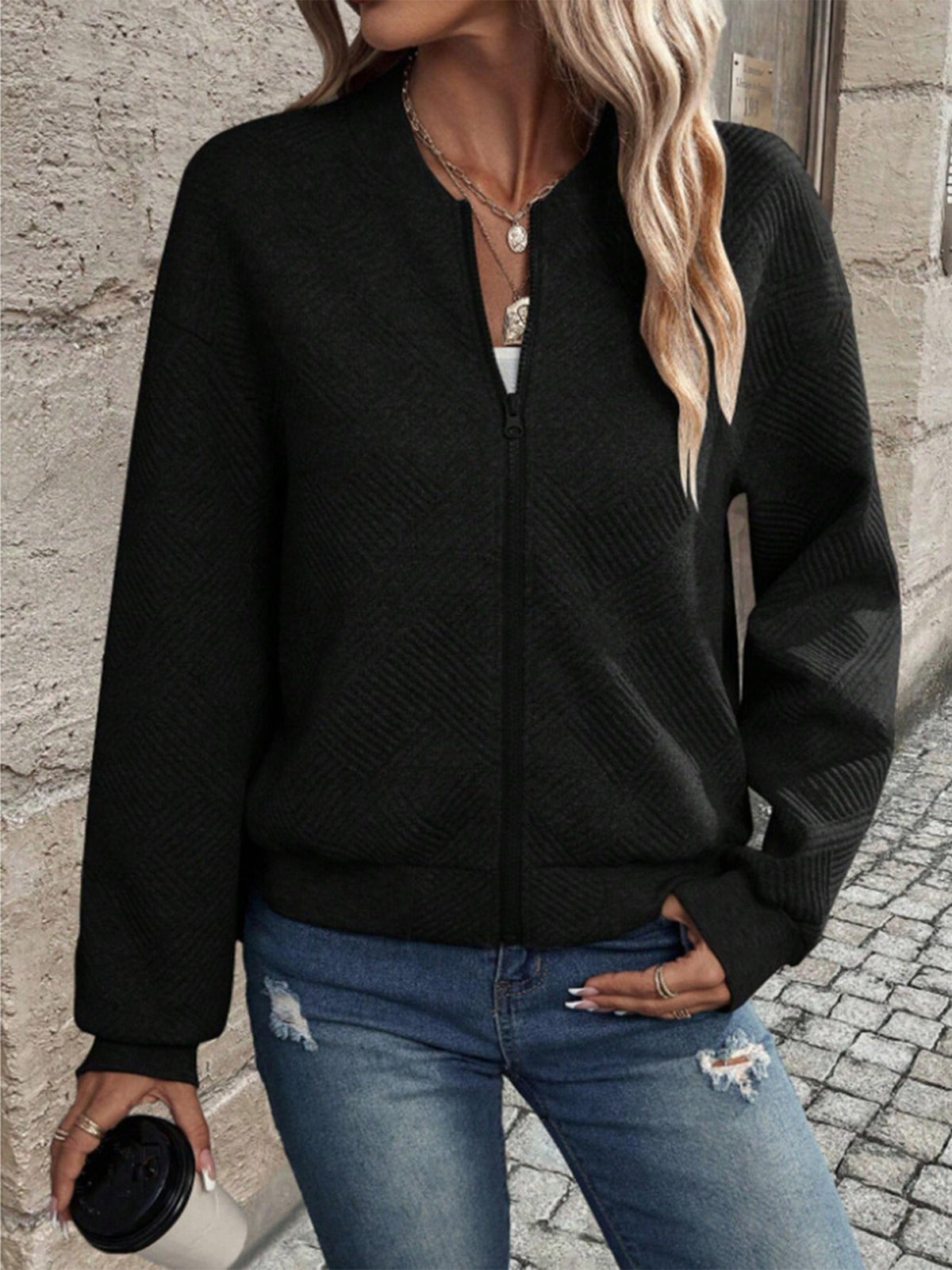 Women's Knitwear Cardigan – Long Sleeves & Modern Zip
