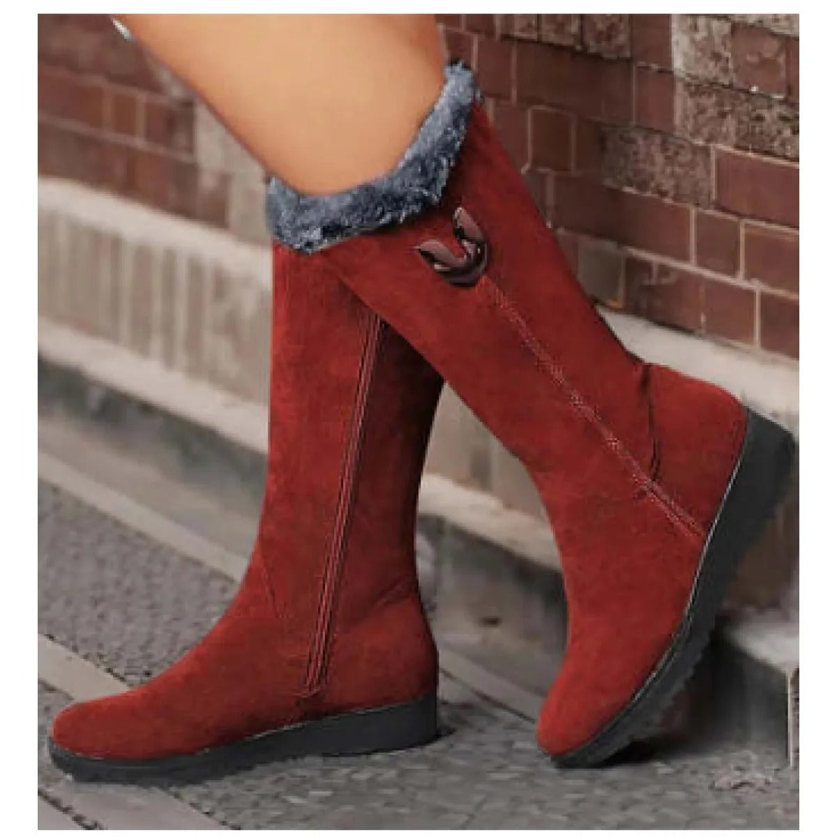 Women's Mid-Calf Boots – Warm, Non-Slip Lining