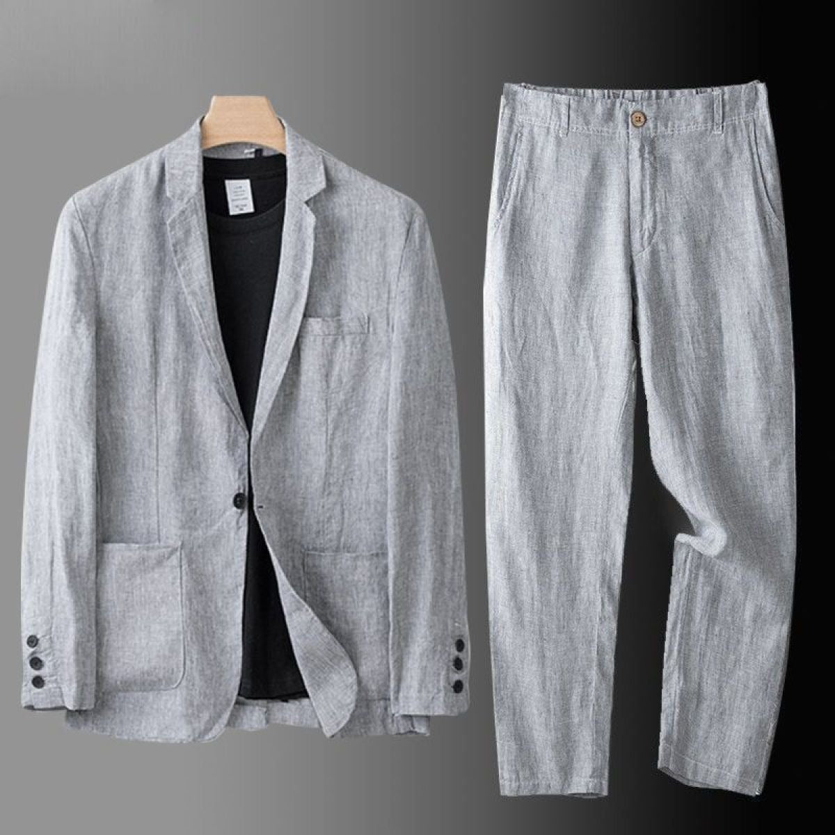 Men's Linen Suit – Single-Button Blazer and Coordinated Pants