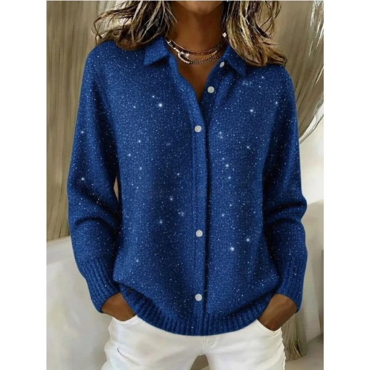 Women's Plaid Cardigan – Lightweight Woven Fabric, Regular Fit