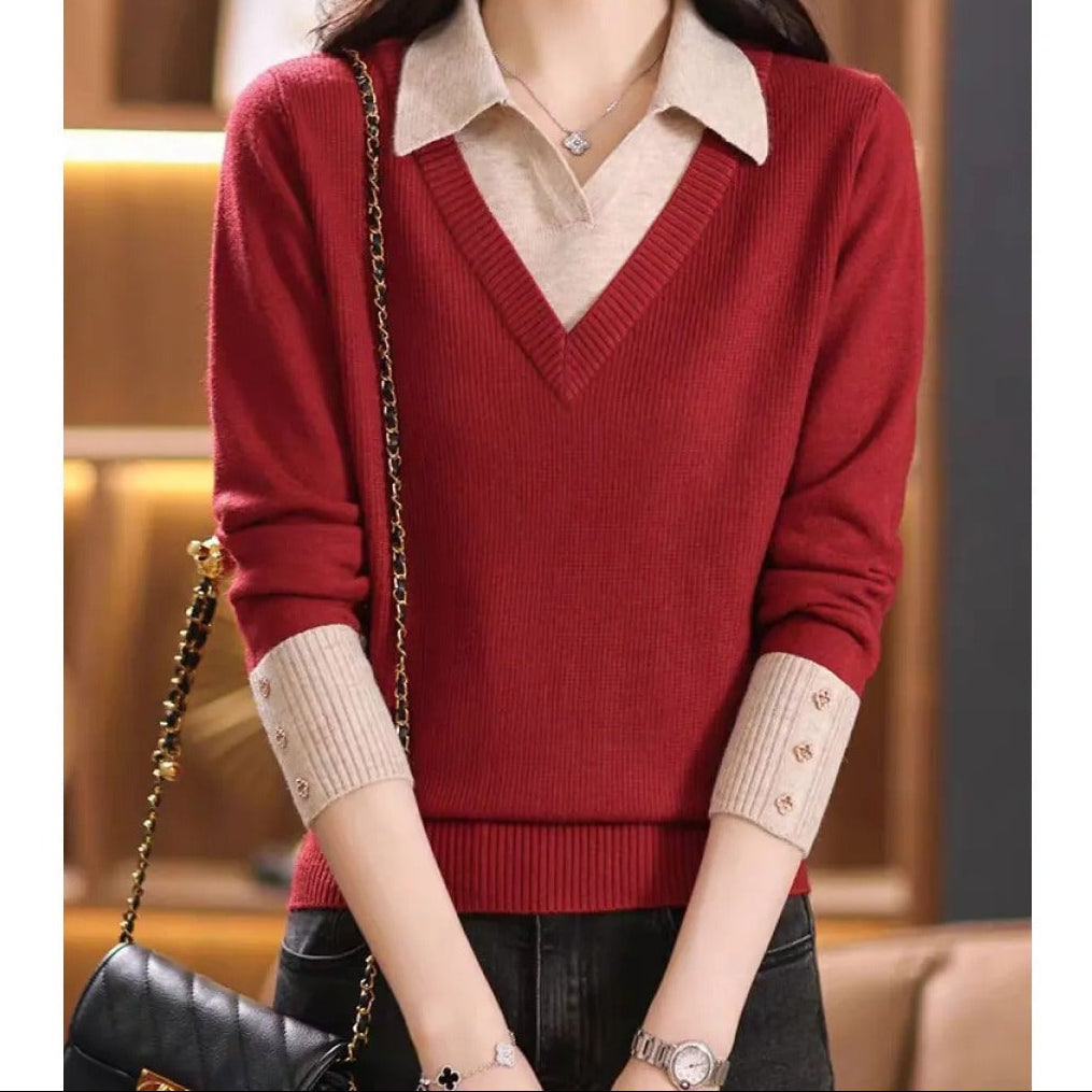 Women's Knit Shirt Sweater – Casual Layered Fit