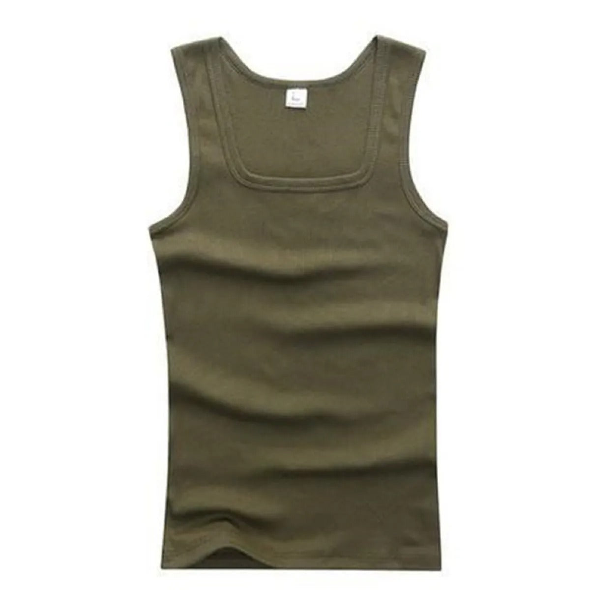 Men's Square Neck Cotton Tank Top – Relaxed Fit Sleeveless