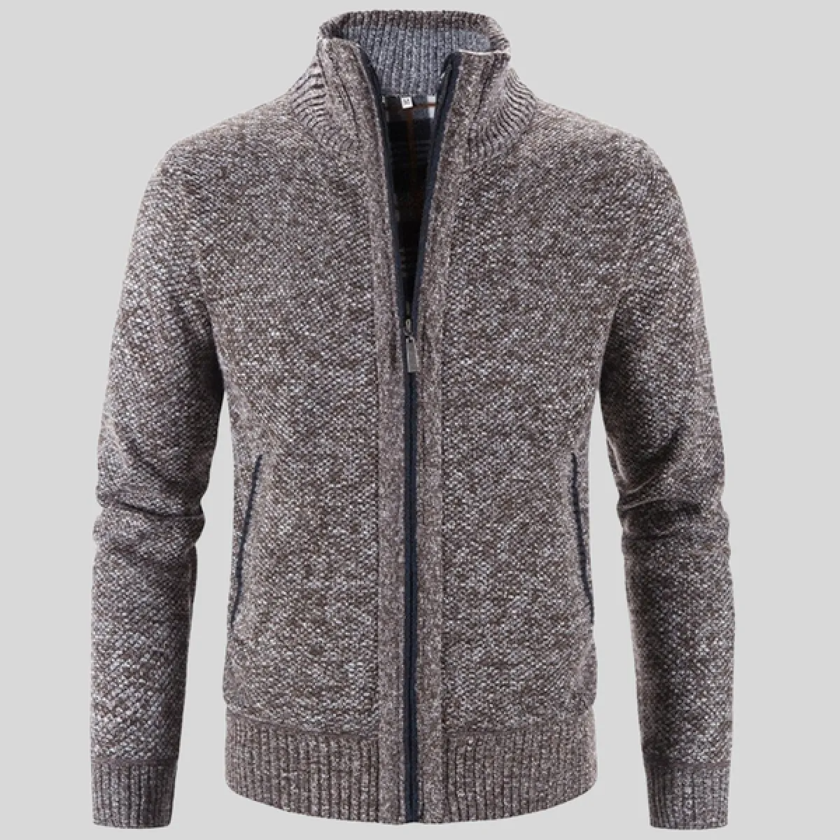 Men's Stand-Collar Vest – Long-Sleeve Zip-Up Cardigan