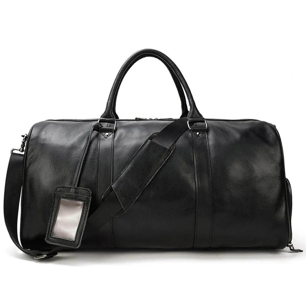 Men's Leather Travel Bag – Structured Duffle with Removable Shoulder Strap