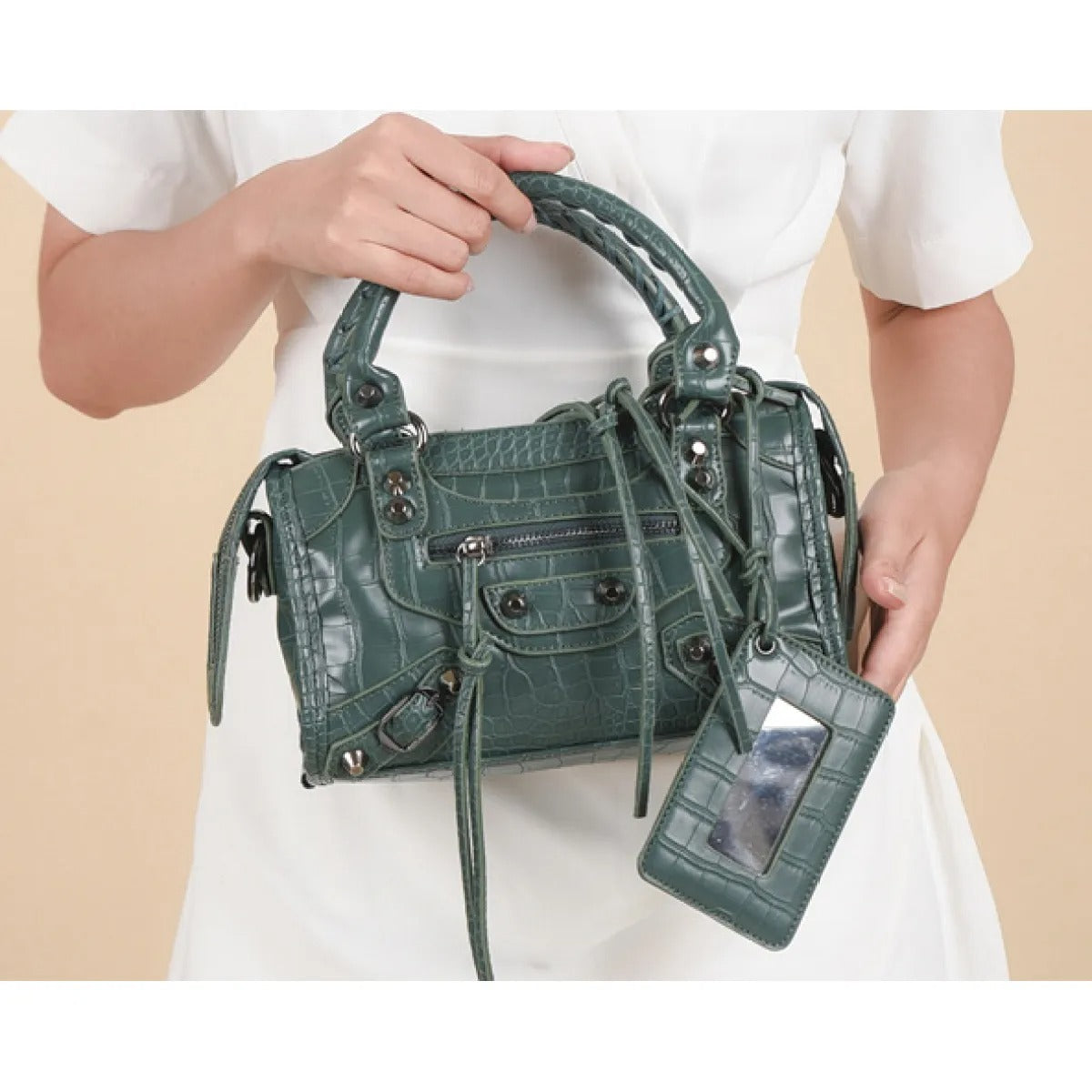 Women's Large Capacity Handbag – Textured Embossed Material