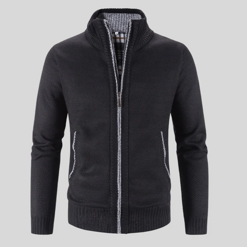 Men's Stand-Collar Vest – Long-Sleeve Zip-Up Cardigan
