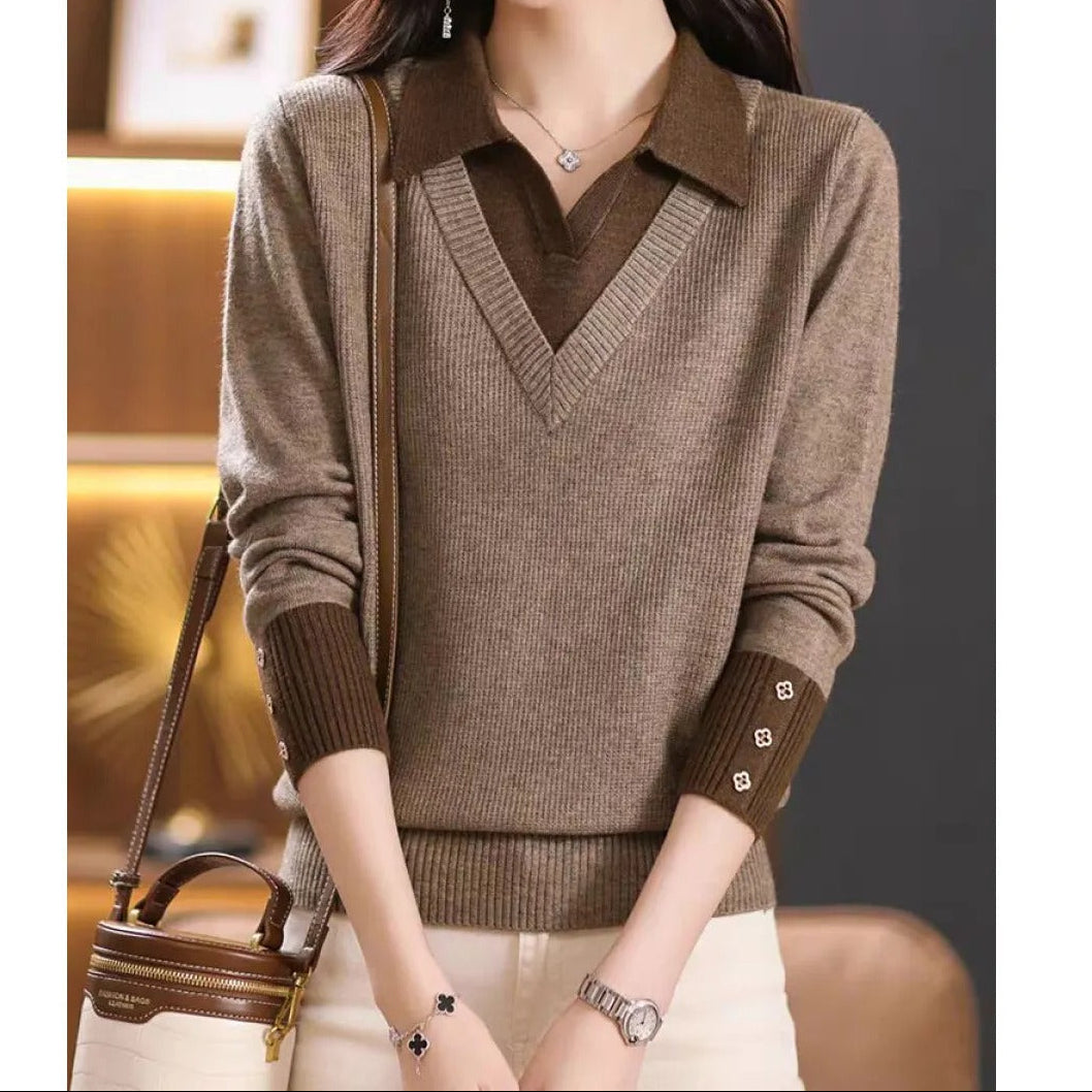 Women's Knit Shirt Sweater – Casual Layered Fit