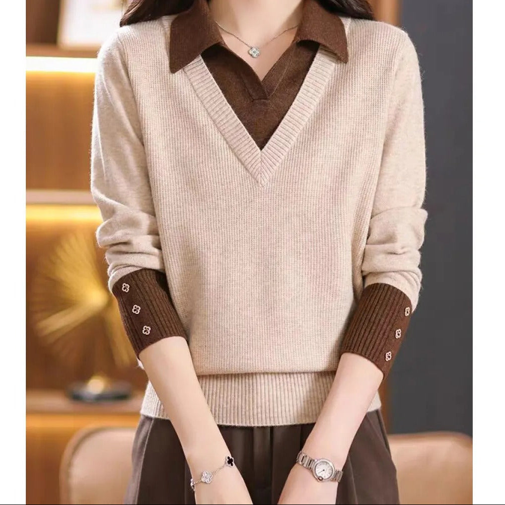 Women's Knit Shirt Sweater – Casual Layered Fit