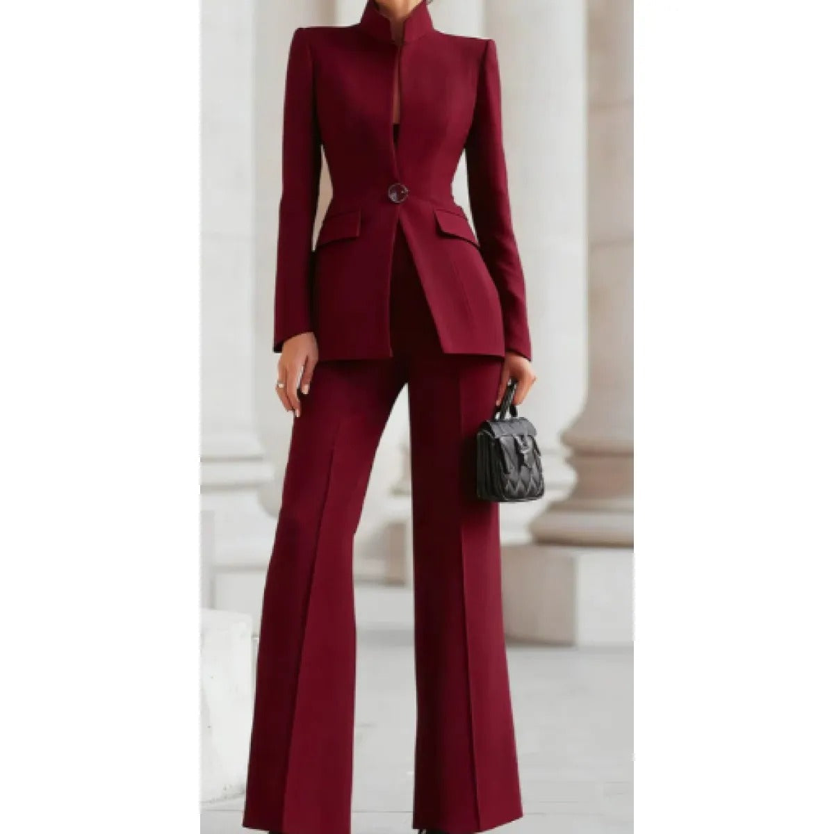 Women's Two-Piece Suit – Long Sleeve Blazer and Tailored Pants