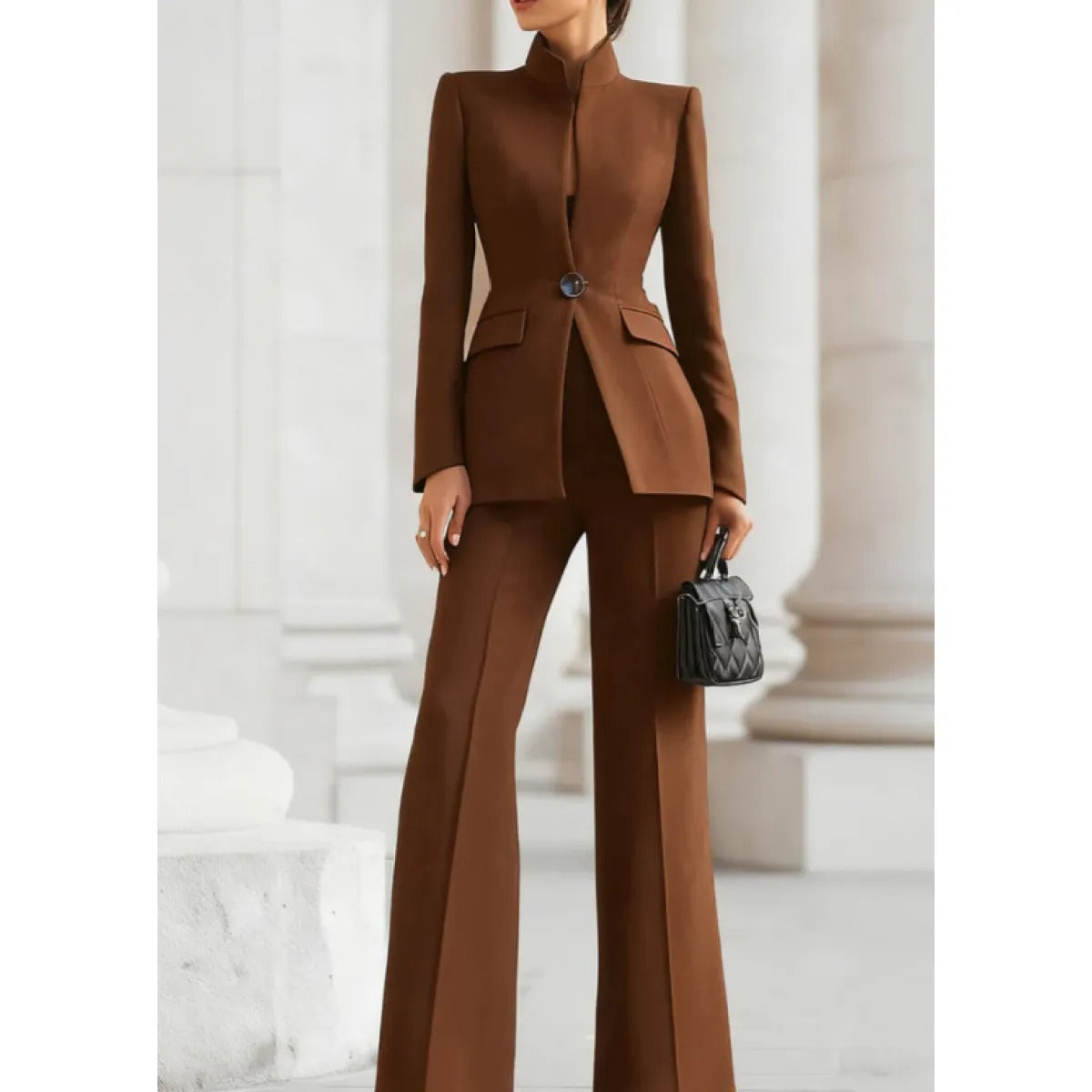 Women's Two-Piece Suit – Long Sleeve Blazer and Tailored Pants