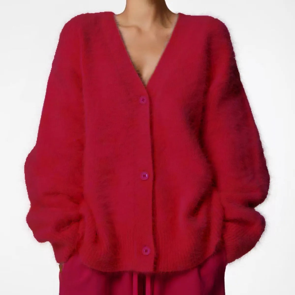 Women's Buttoned Cardigan – Relaxed Straight Fit