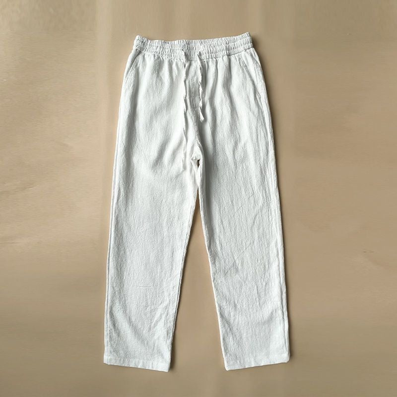 Men’s Casual Linen Trousers – Breathable Relaxed Straight Fit