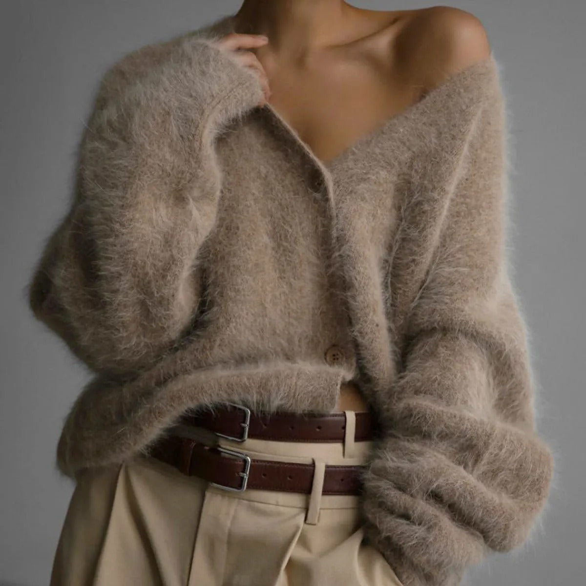 Women's Buttoned Cardigan – Relaxed Straight Fit