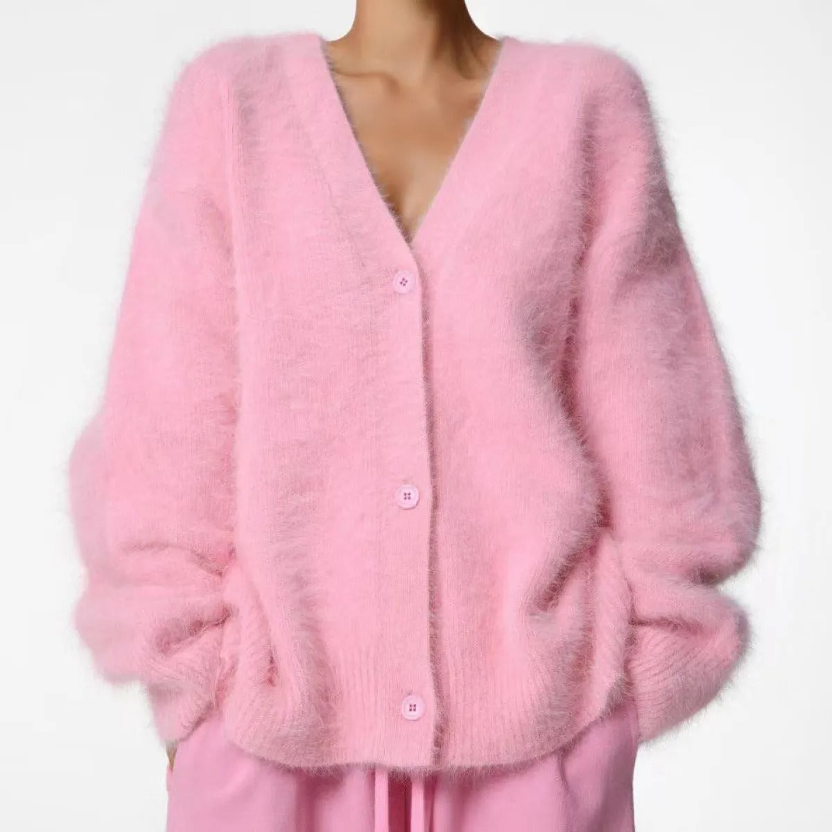 Women's Buttoned Cardigan – Relaxed Straight Fit
