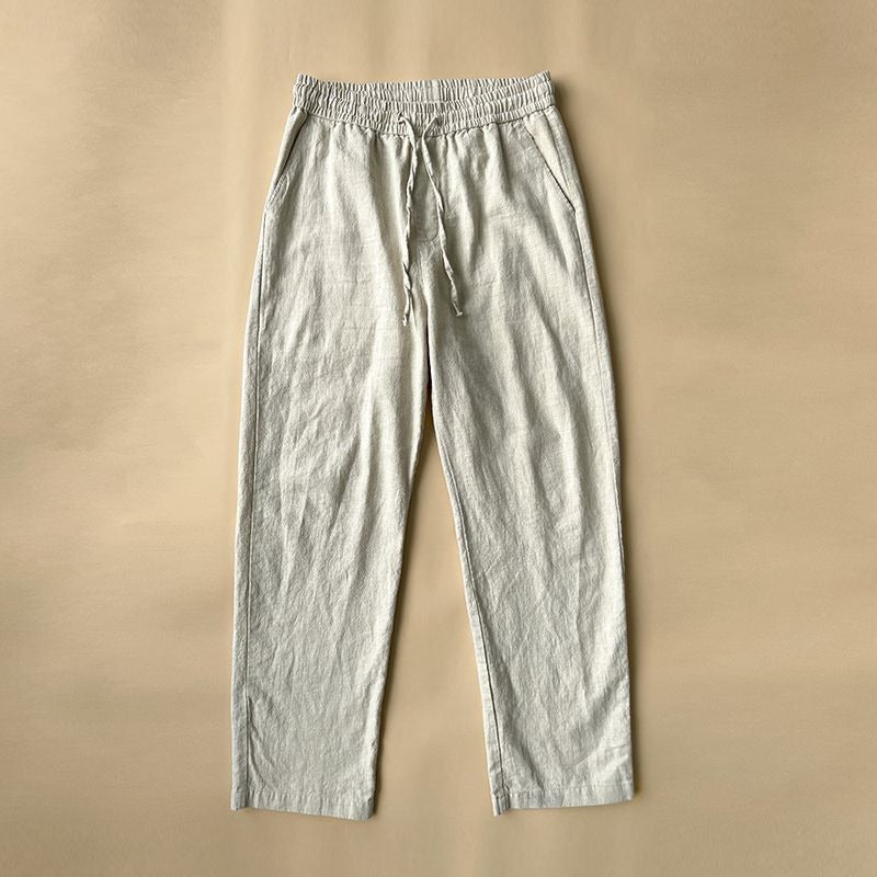Men’s Casual Linen Trousers – Breathable Relaxed Straight Fit