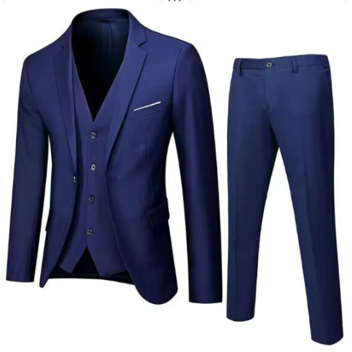 Men's 3-Piece Cotton Suit – Modern Slim Fit