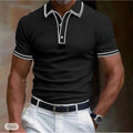 Men's Soft Knit Polo – Contrasting Stripes on Collar and Cuffs