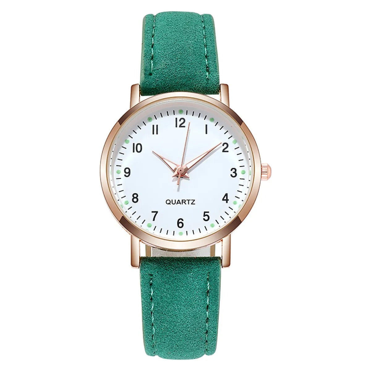 Women's Analog Quartz Watch – Minimalist Alloy Case with Luminous Hands