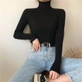 Women's Ribbed Mock-Neck Sweater – Close Fit, Long Sleeves