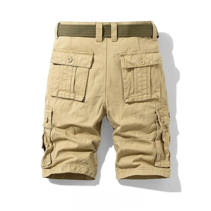 Men's Short Cotton Cargo Pants – Multi-Pocket Workwear Style