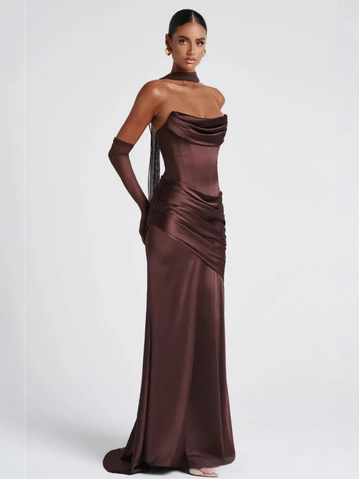 Women's Mermaid Dress with Bustier – Fitted and Flared Silhouette