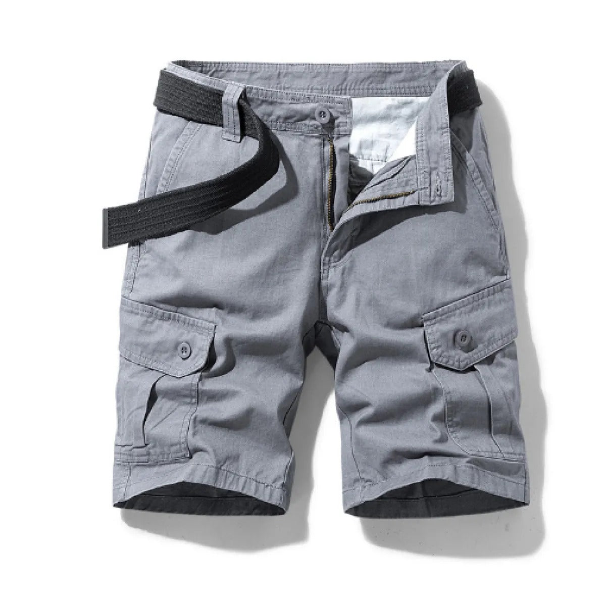 Men's Short Cotton Cargo Pants – Multi-Pocket Workwear Style