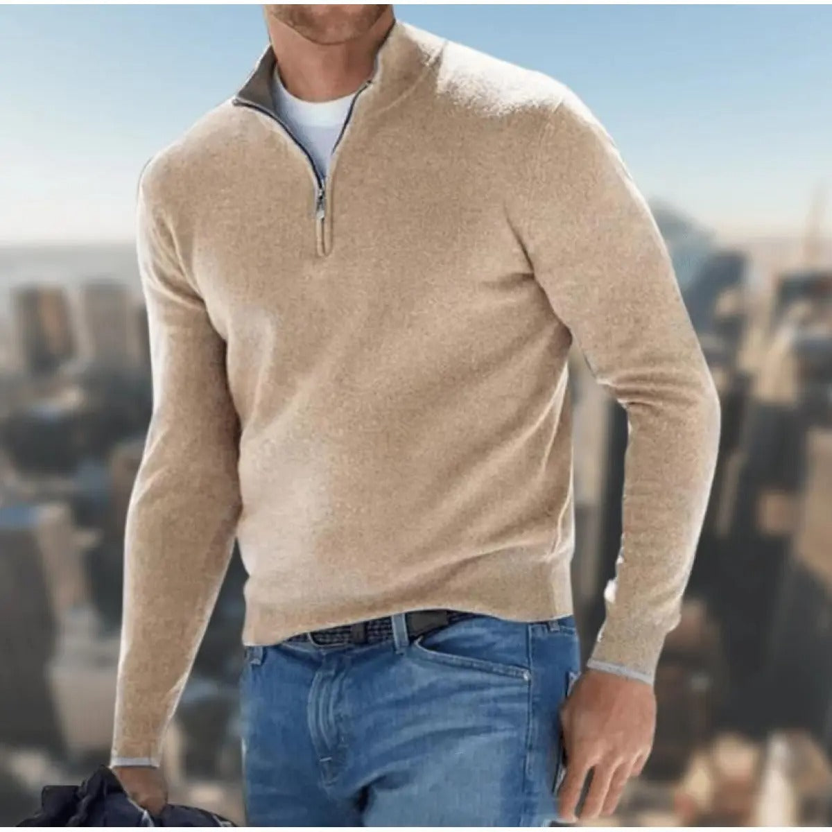 Men's Fine-Knit Sweater - Soft Knit, Smooth Finish