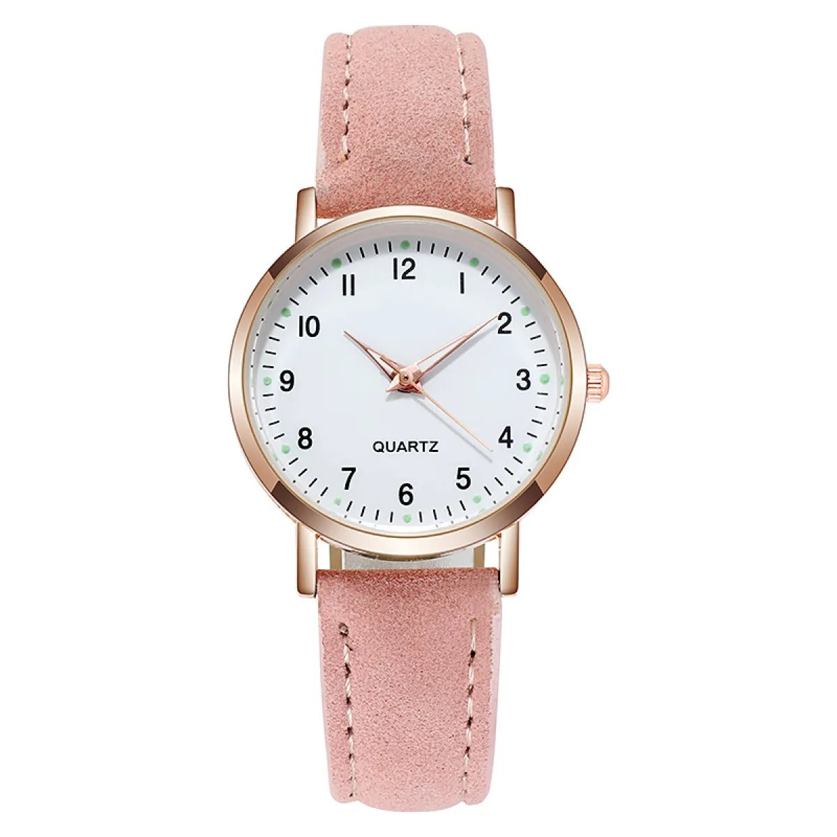 Women's Analog Quartz Watch – Minimalist Alloy Case with Luminous Hands