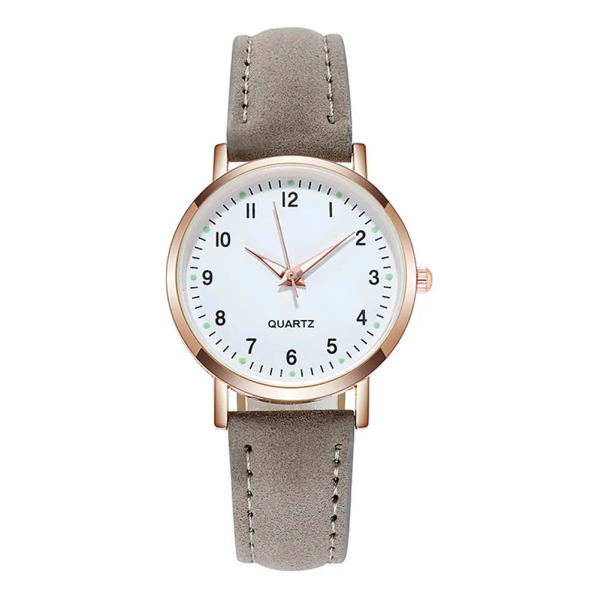 Women's Analog Quartz Watch – Minimalist Alloy Case with Luminous Hands