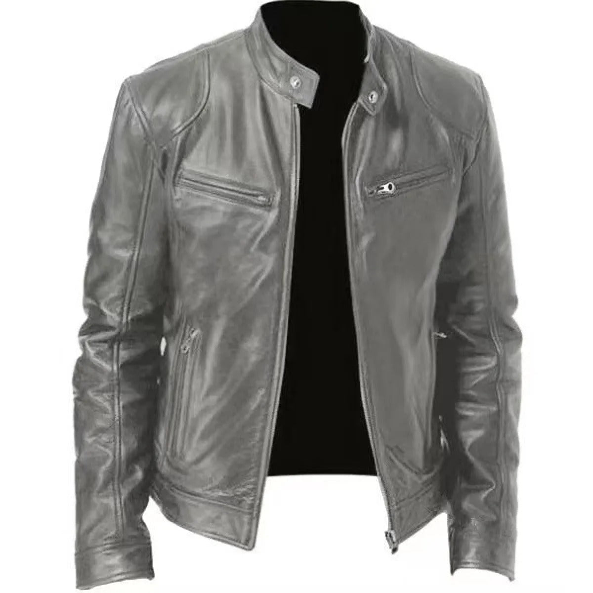 Men's Slim Stand-Collar Jacket – Zipped Pockets