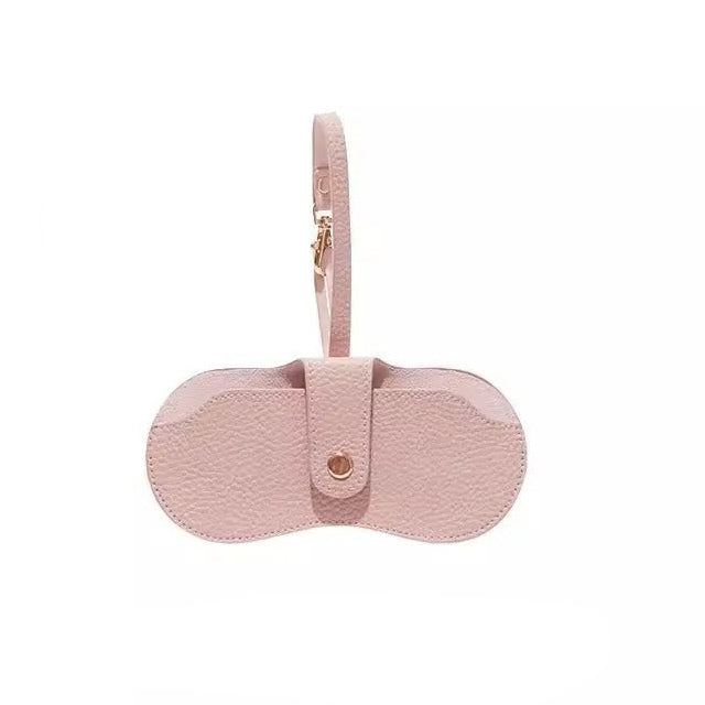 Women's Leather Glasses Case – Compact Wristlet Pouch
