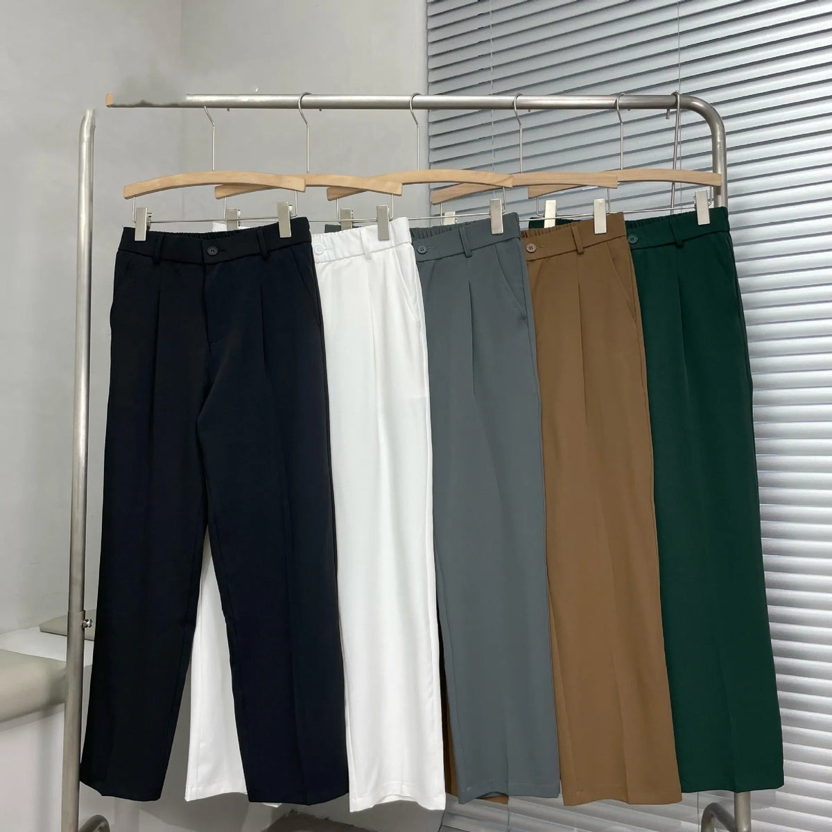 Men’s Casual Cotton Straight-Leg Trousers – Lightweight Casual Fit