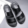 Men's Smooth Leather Slingback Sandals – Lightweight Cushioned Sole
