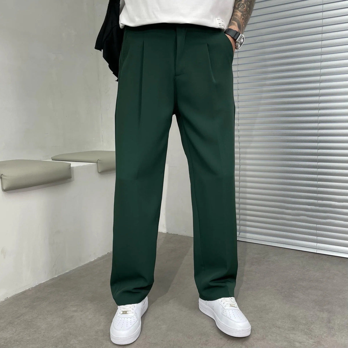 Men’s Casual Cotton Straight-Leg Trousers – Lightweight Casual Fit