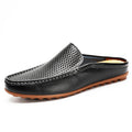 Men's Leather Loafer Mules – Relaxed Open-Back Fit