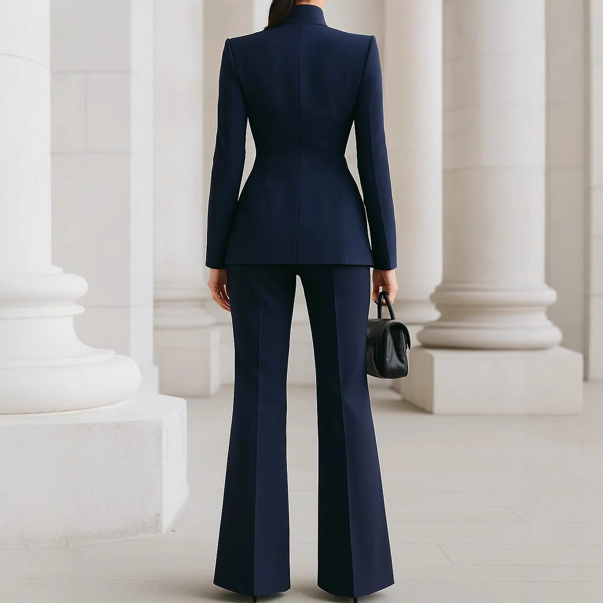 Women's Two-Piece Suit – Long Sleeve Blazer and Tailored Pants