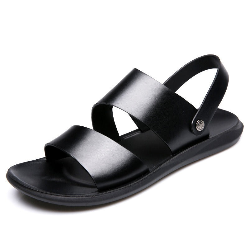 Men's Smooth Leather Slingback Sandals – Lightweight Cushioned Sole