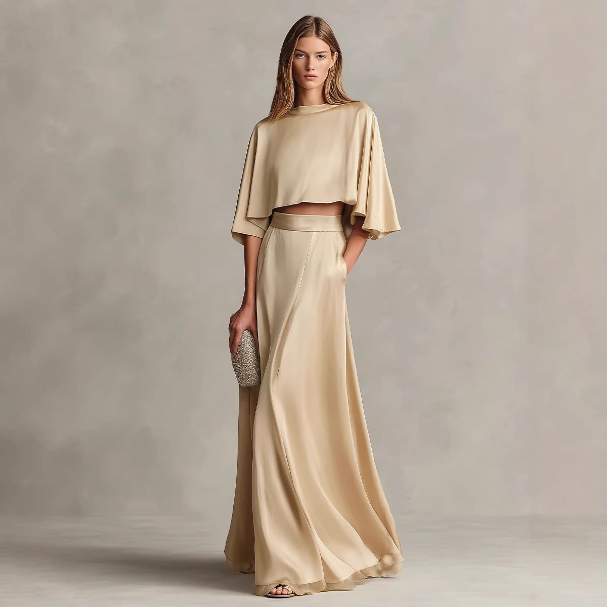 Women's Two-Piece Satin Set – Relaxed Minimalist Fit