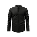 Men’s Long-Sleeve Mandarin Collar Shirt – Lightweight Slim Tailored Fit