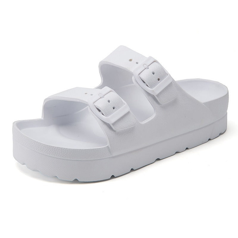 Women's Flat EVA Sandals – Lightweight with Double Buckle & Arch Support