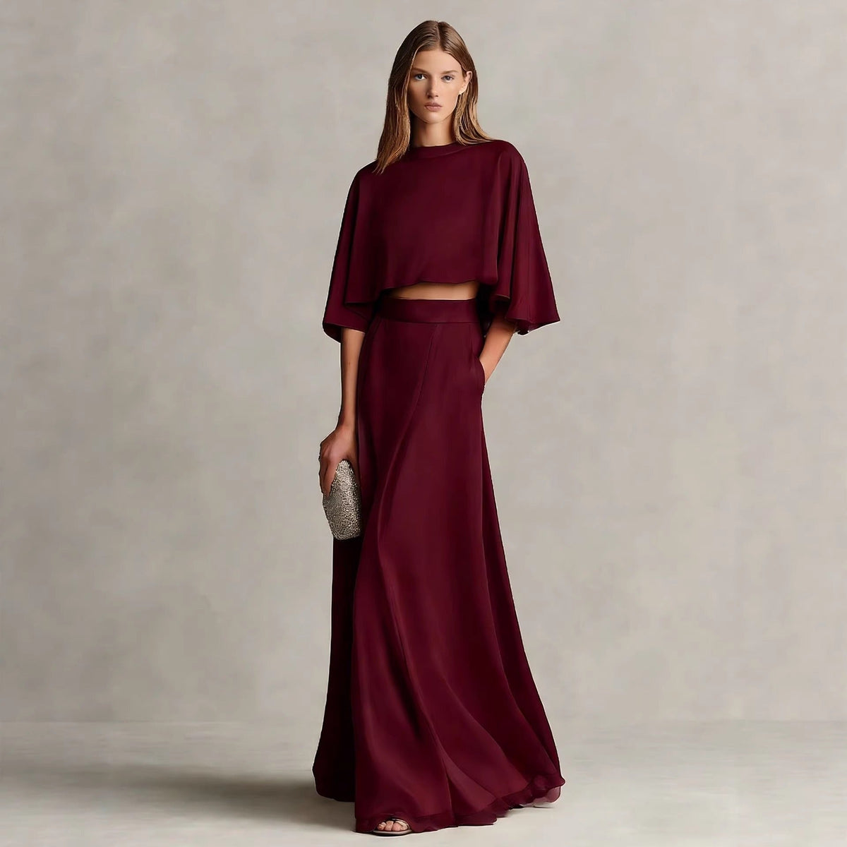 Women's Two-Piece Satin Set – Relaxed Minimalist Fit
